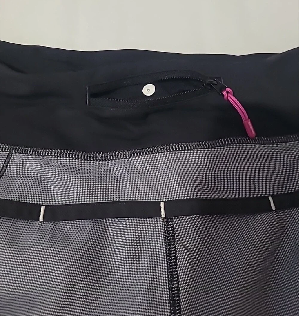 lululemon💎 athletica Heathered Slate Gray Running Shorts with Black Trim